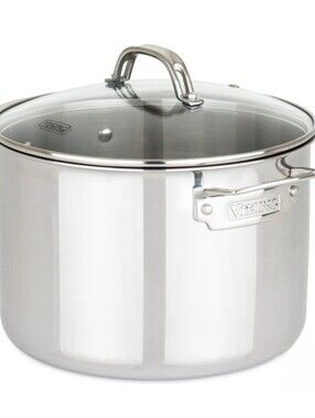 Viking 3-Ply Bonded Stainless Steel 8QT Stock Pot with Lid - Silver